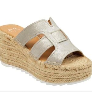 Marc Fisher LTD Silver Robbyn Espadrille Wedge